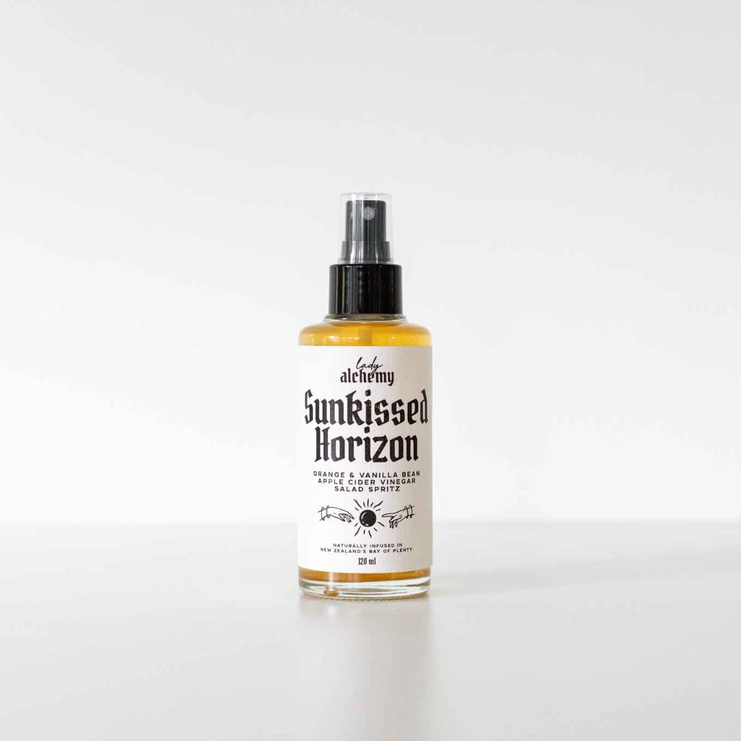 Bottle of Sunkissed Horizon Orange & Vanilla Bean Apple Cider Vinegar Salad Spritz
