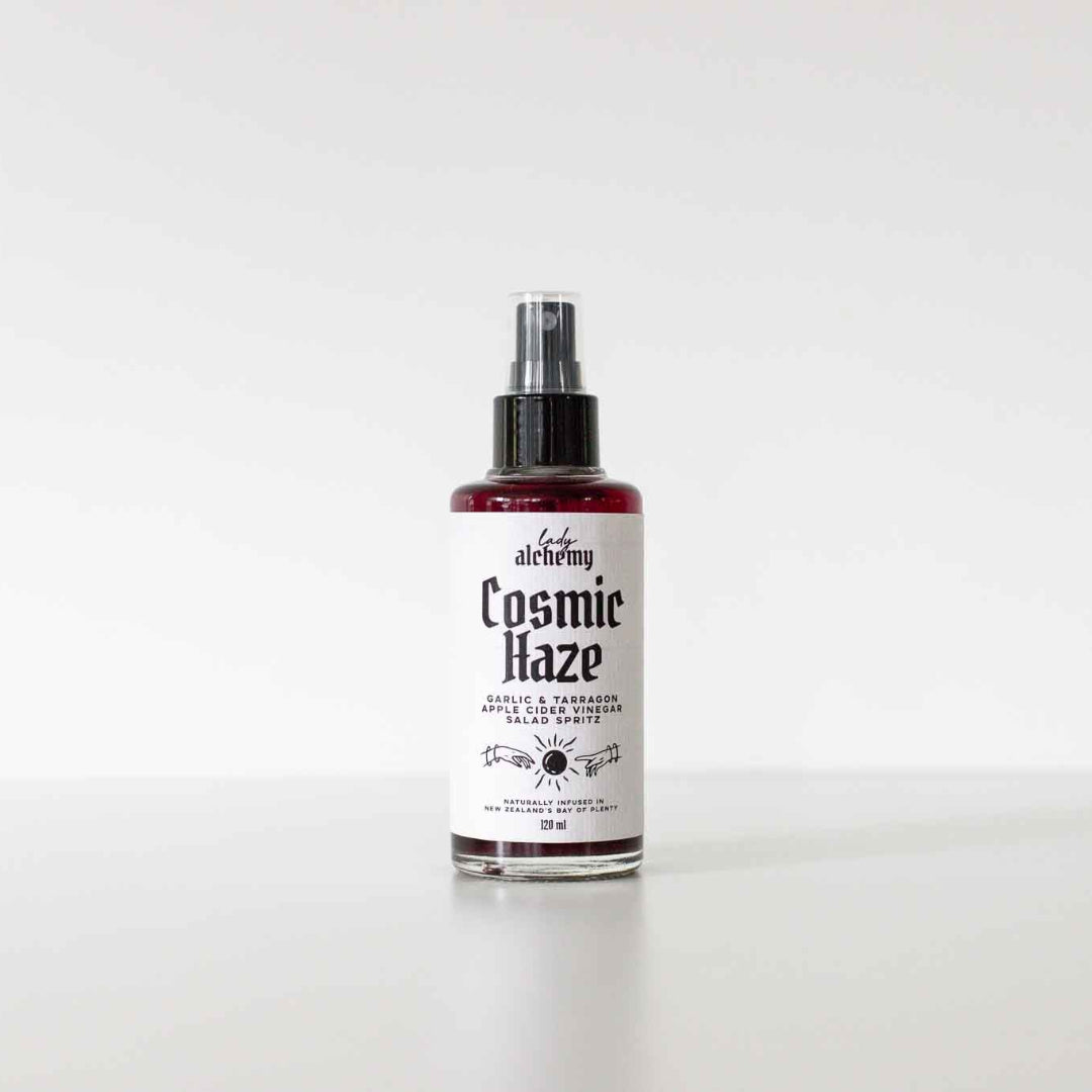 Bottle of Cosmic Haze Garlic & Tarragon Apple Cider Vinegar Salad Spritz